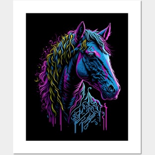 Neon Horse Posters and Art